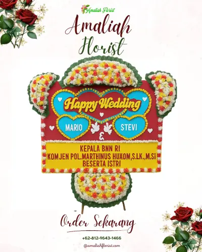 Karangan Papan Bunga Pernikahan di Kerobokan Kelod